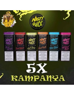 5 Adet Nasty Juice 10ml Premium Likit Kampanyası