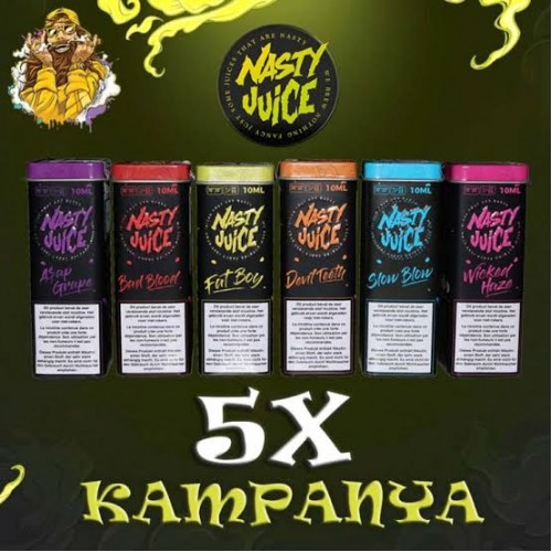 5 Adet Nasty Juice 10ml Premium Likit Kampanyası